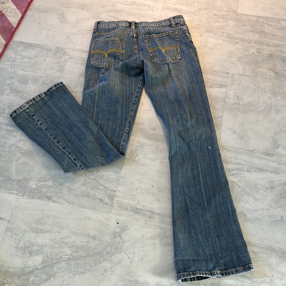 Urban behavior  jeans  denim medium blue Decorative left leg stitching size 3 jr - Picture 4 of 9